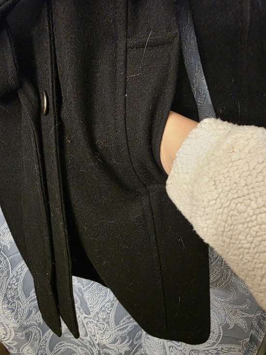 New York & Company Black Double-Breasted Trench Coat with Belt - Picture 4 of 12